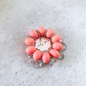 Hot coral chunky bracelet